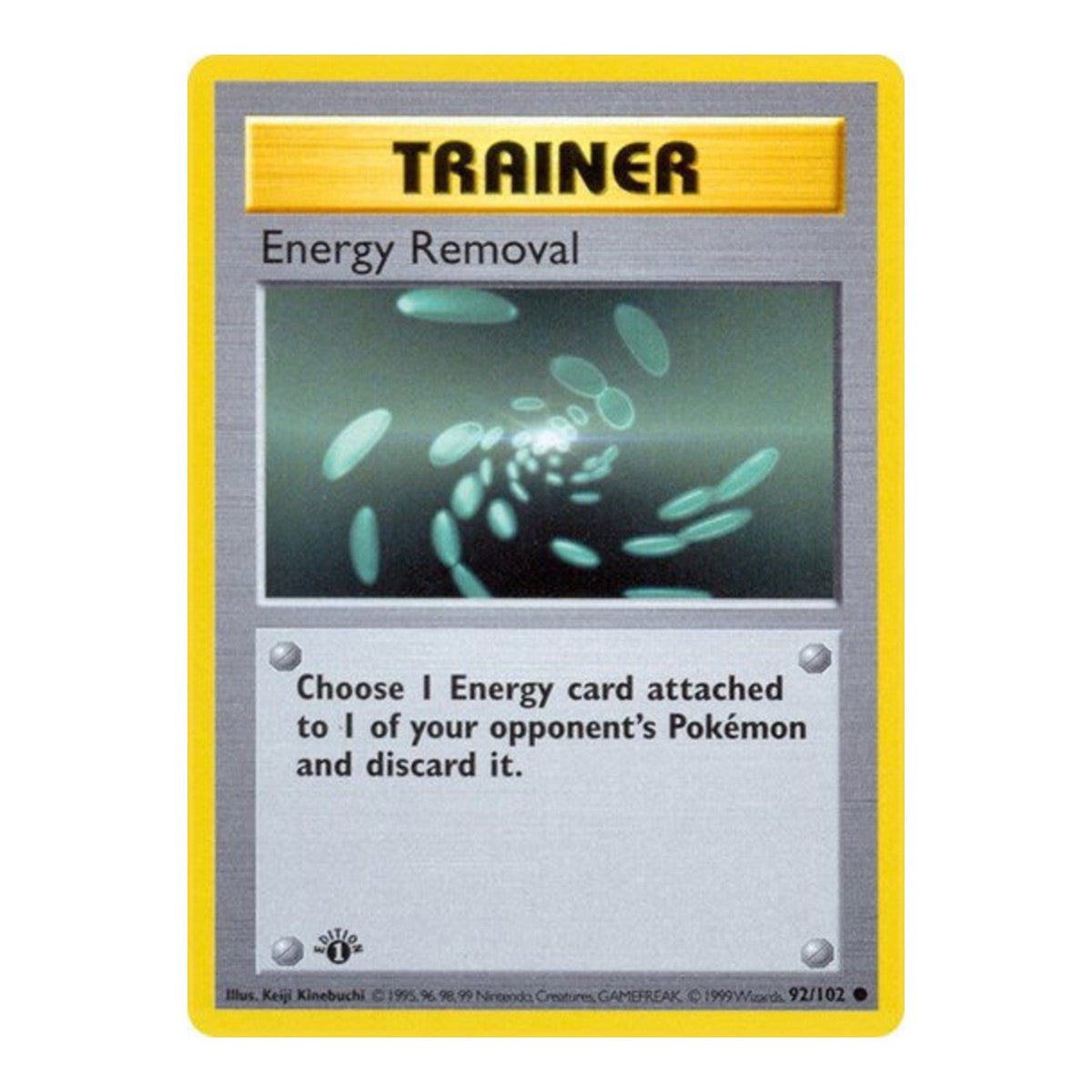 Energy Removal 92 Base Set 1st Edition Shadowless Pokemon card - PSA 10