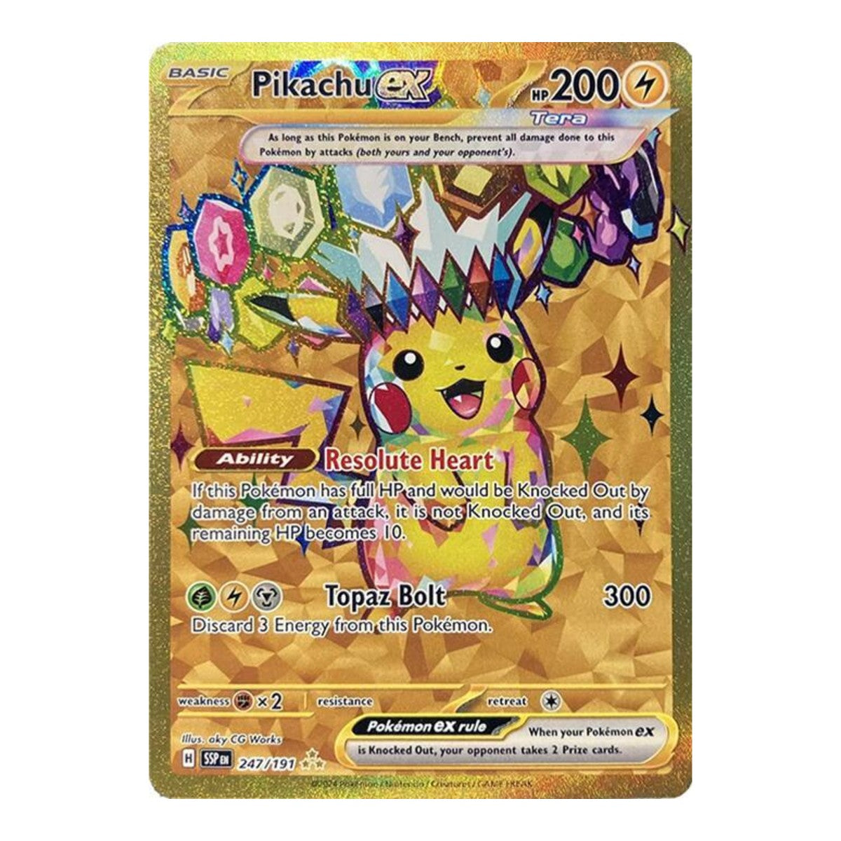 Pikachu ex 247/191 Surging Sparks Pokemon card - PSA 9